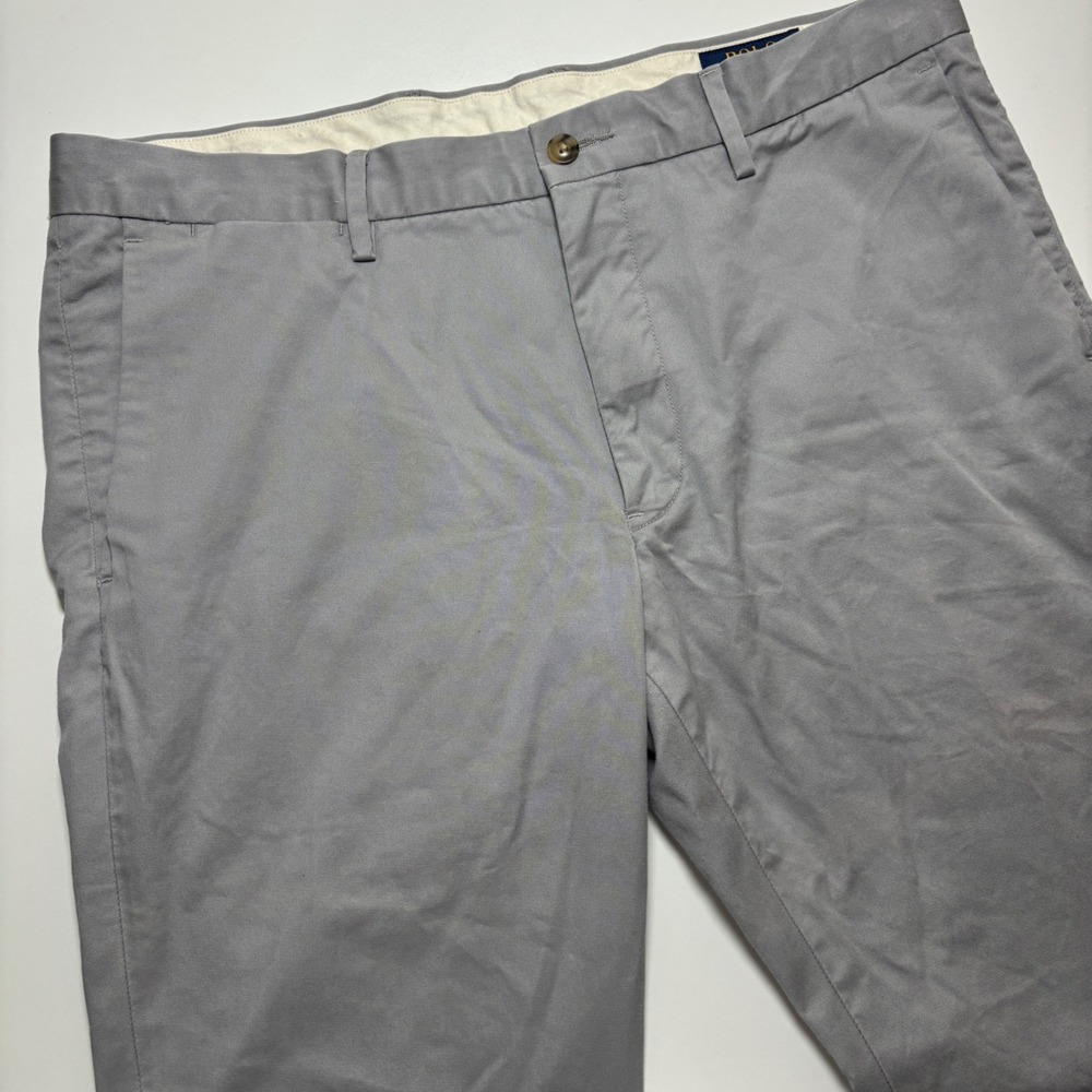 Polo Ralph Lauren Stretch Slim Fit Chino Pant Mens 34x32 Gray Cotton Twill